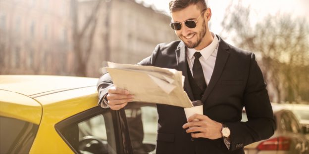 man shopping for cars