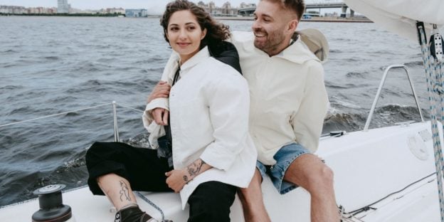 couple sitting on boat