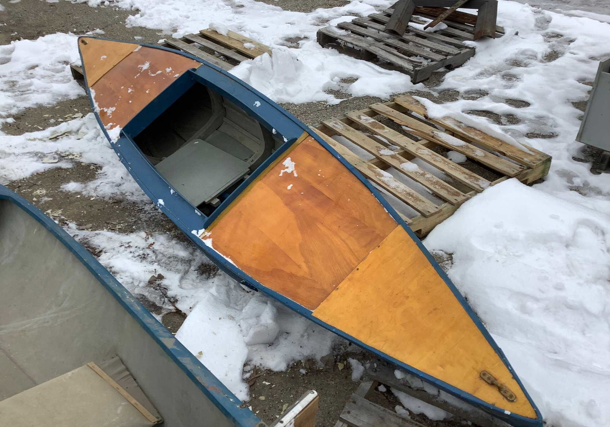 (1) Wooden Kayak, approximately 128” Long, with Paddles