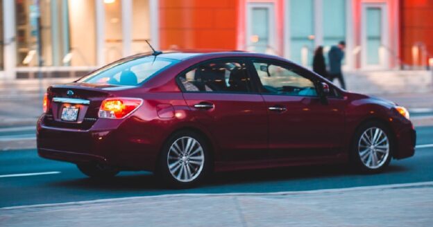 Red repossessed car