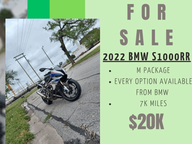 2022 BMW s1000RR repo for sale