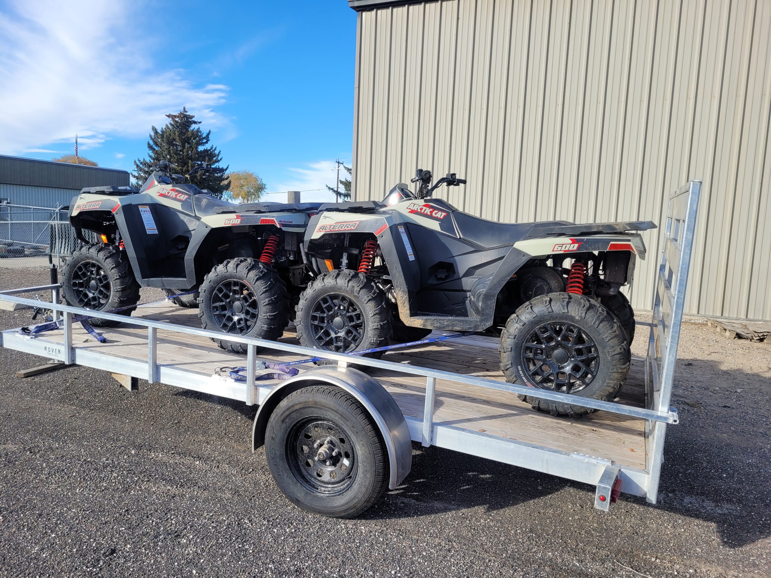 2 units—both are 2023 Arctic Cat Alterra 600 TRV LTD Values & a 2024 Rover Trailer 7 x 14 Utility