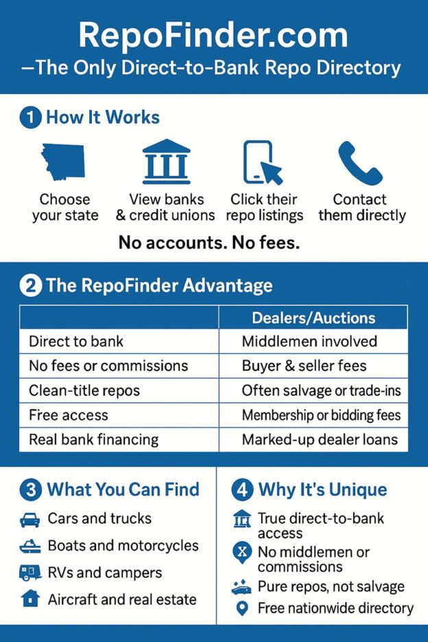 direct to bank sales with RepoFinder infographic