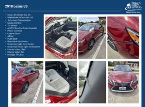 2018 Lexus ES repo for sale