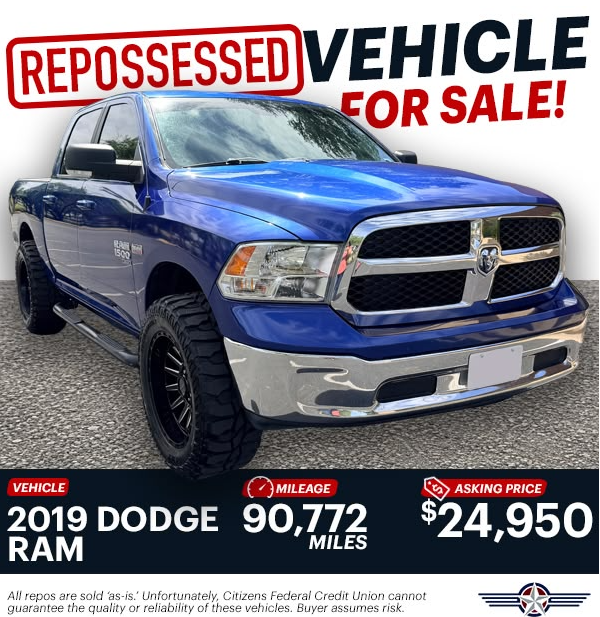 2019 Dodge RAM repo for sale