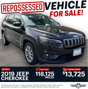 2019 JEEP Cherokee repo for sale