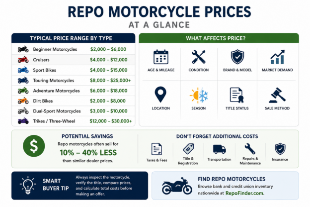 how much do repo motorcycles cost