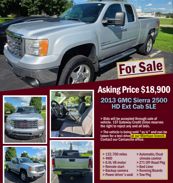2013 GMC Sierra 2500 HD Ext Cab SLE