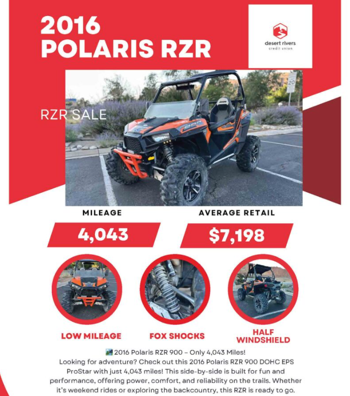 2016 Polaris RZR 900