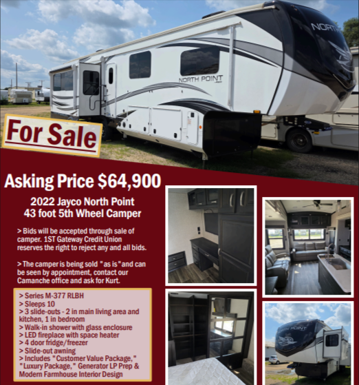 2022 Jayco North Point 43 foot 5th Wheel Camper